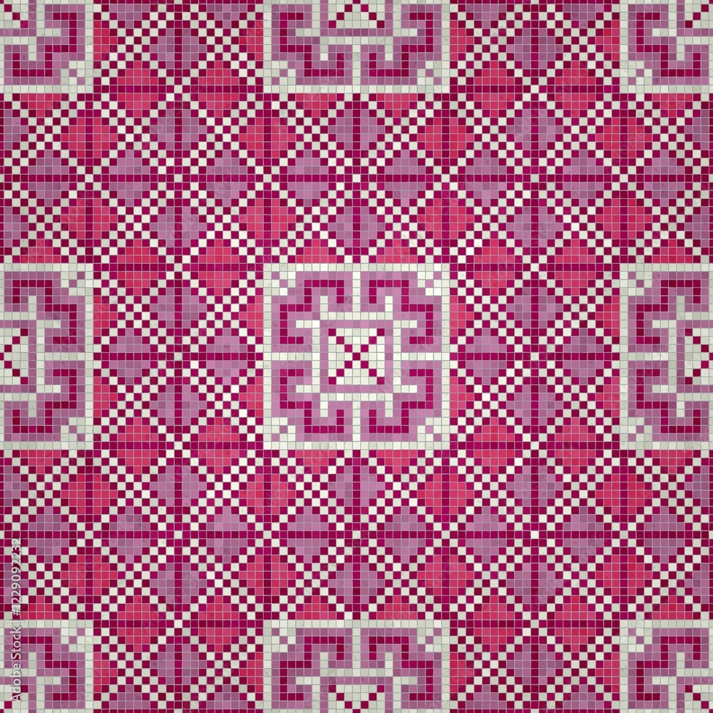 Poster mosaic tiles background, seamless vector pattern