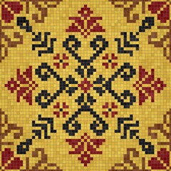 Mosaic tiles background, seamless vector pattern