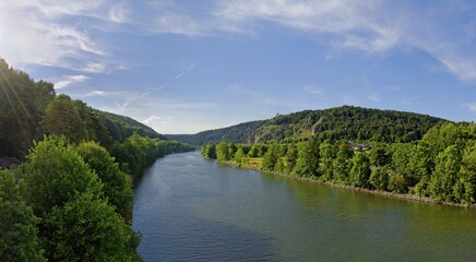 Obraz premium Rhine-Main-Danube Canal at Essing, Kelheim, Bavaria, Germany, Europe