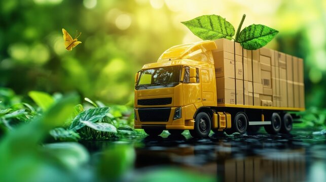 Green procurement logistics highlighted with eco-friendly products and sustainable practices, emphasizing the importance of green choices