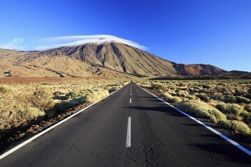 Road, volcano, Mount Teide, Teide National Park, Canary Islands, Tenerife, Spain, Europe