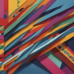 Pop art styled music album illustration featuring abstract crayon patterns and erratic lines in random shapes, AI generated