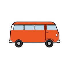 red bus isolated on white