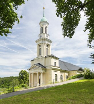 Church of St. Mauritius in classicist style, Wolkenburg district, Limbach-Oberfrohna, Saxony, Germany, Europe