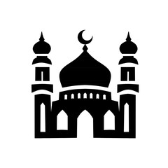Mosque siluet vector illustration on white background