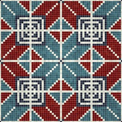 Mosaic tiles background, seamless vector pattern