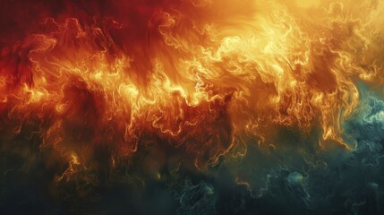 Fototapeta premium Abstract fiery swirls of red, orange, and yellow creating an energetic and intense atmosphere, AI generated