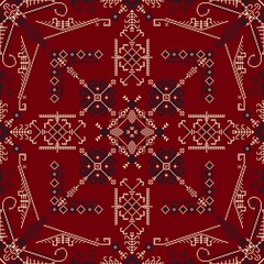 Traditional Latvian embroidery seamless pattern, vector illustration