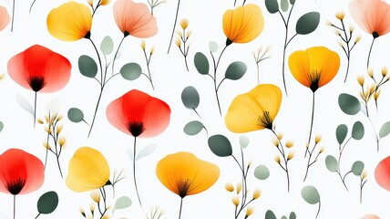 Seamless Abstract Hand-Drawn Flower Art for Elegant and Unique Design Projects