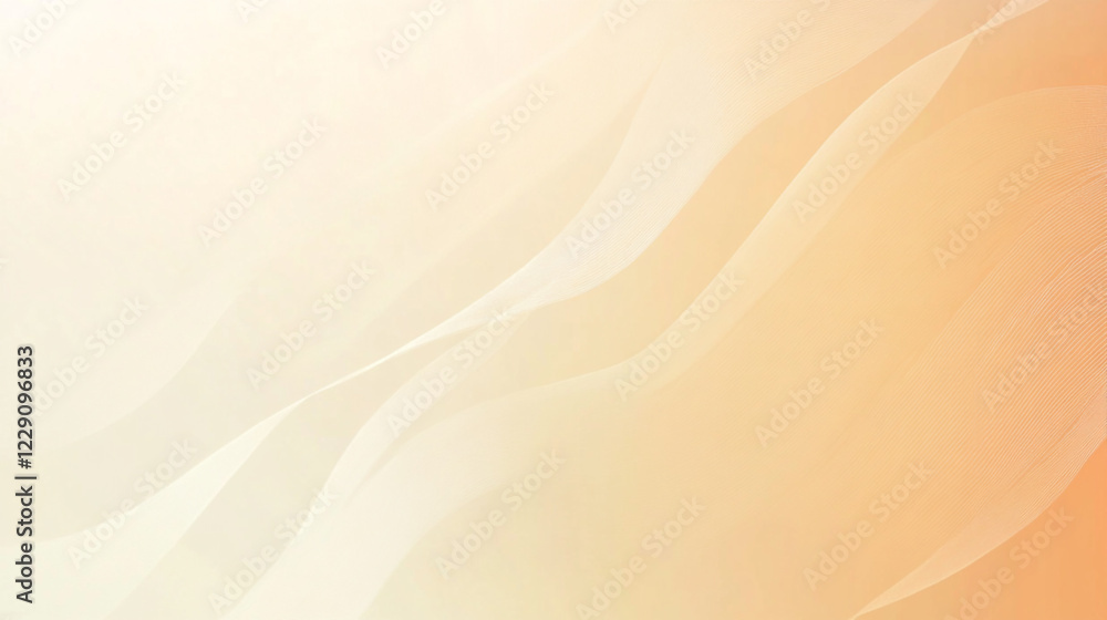 Aufkleber soft color background with brawn waves and soft gild lines on a blue background. blue wave gradient 