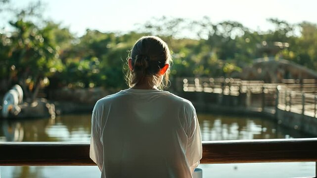 Person at Zoo Seeking Assistance for Animal Exhibit Location