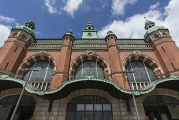 Facade, Lübeck main station, built in 1908, Lübeck, Schleswig-Holstein, Germany, Europe
