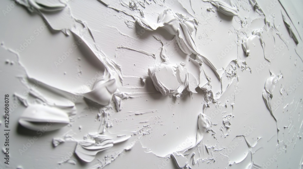 Poster intricate textures display layered, white materials creating a dynamic visual experience with depth 
