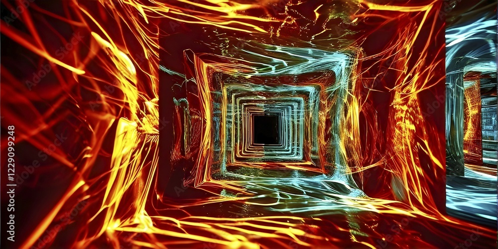 Aufkleber ai generated sequence of photos transitioning through a range of digital distortions symbolizing the