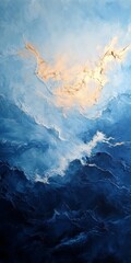 Fototapeta premium Abstract Blue Landscape Painting