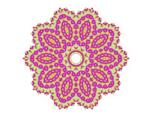 Bright abstract radial pattern on white background