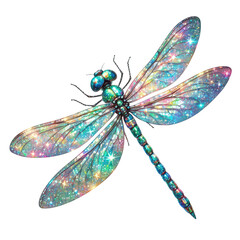 Glitter Dragonfly Clipart Vector Illustration – Sparkling Insect Design