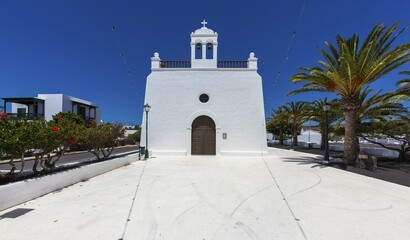 Village church of San Isidro Labrador, Uga, La Geria, Lanzarote, Canary Islands, Spain, Europe