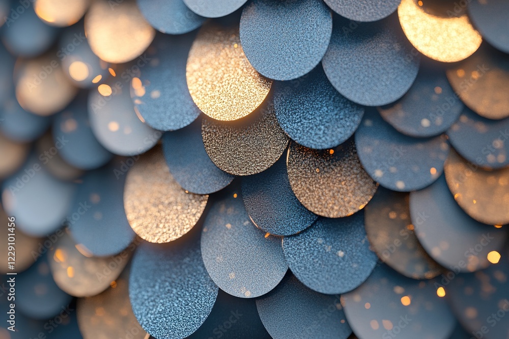 Poster close-up view highlights the intricate design of overlapping circles in different colors and texture