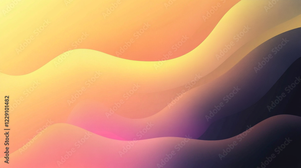 Poster Abstract orange gradient background with halftone dots and dynamic curved lines, abstract orange background made 