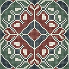 Mosaic tiles background, seamless vector pattern