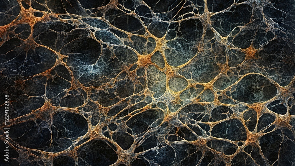 Aufkleber abstract representation of neural networks modeled after the human brain with intricate web-like pat