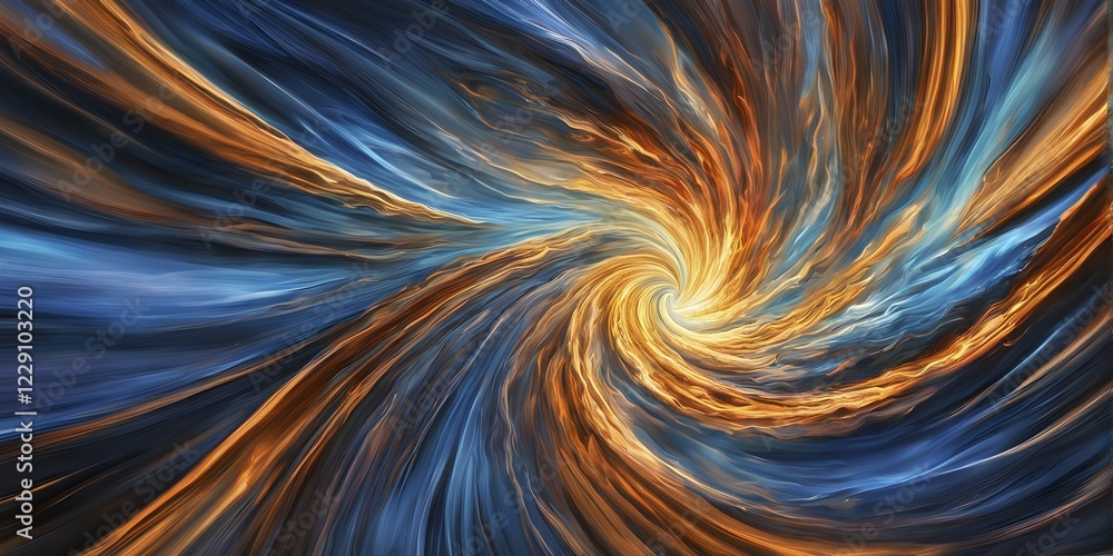 Poster abstract digital art capturing the essence of a swirling tunnel in vibrant colors in dynamic motion,
