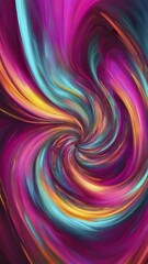 Fototapeta premium Abstract digital art capturing the essence of a swirling tunnel in vibrant colors in dynamic motion, AI generated