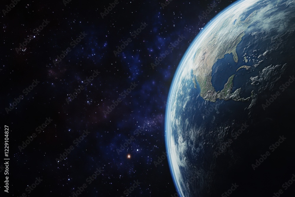 Aufkleber astronaut floats in outer space observing earth while surrounded by the vastness of the universe, as