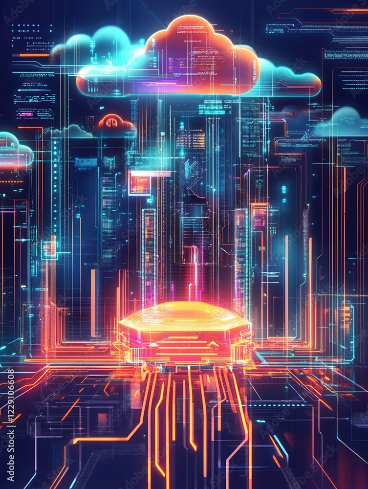 Poster ai-based software abstract concept vector illustration set. open automation architecture, robotic pr