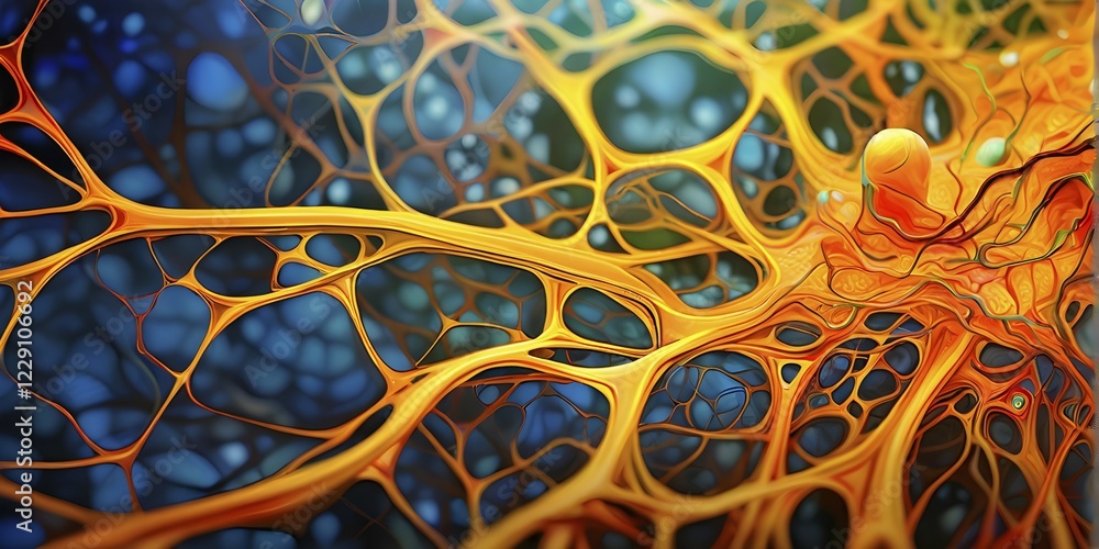 Aufkleber abstract representation of neural networks modeled after the human brain with intricate web-like pat