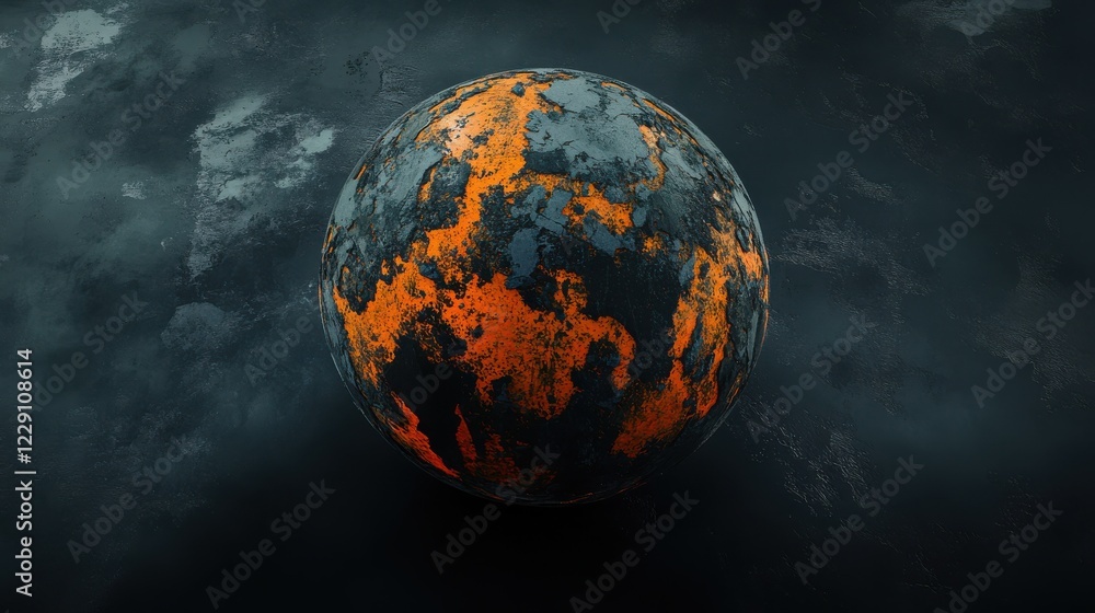 Poster abstract ai globe on dark background. artificial intelligence and metaverse concept. 3d rendering