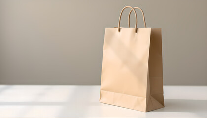 A kraft shopping bag mockup.