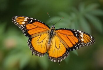 A close-up of a Common Tiger Butterfly with vibrant orange and black markings