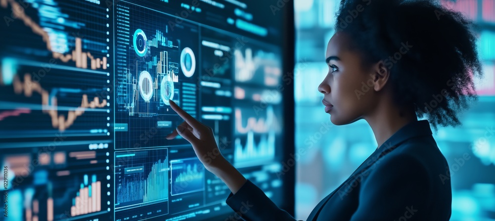 Aufkleber Data visualization and business analytics are vital for enhancing efficiency and driving innovation in todays office, supporting various professional applications and software solutions
