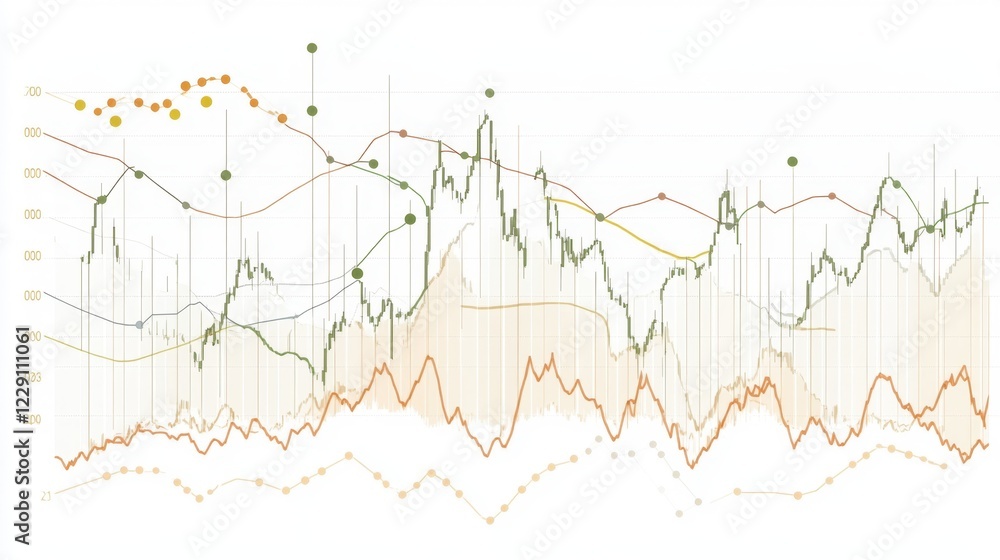 Poster a detailed chart with multiple lines indicating trends and predictions.