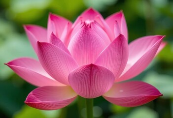 A close-up of a pink lotus flower with a white background