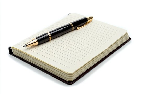 Flawless Image of Big Ideas Diary with Pen on White Background