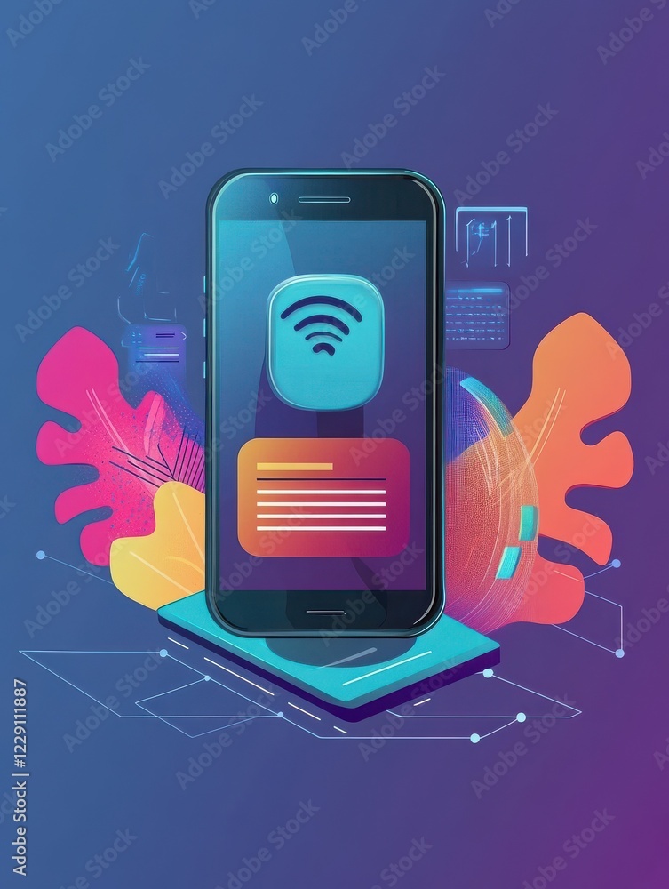 Poster smartphone voice application abstract concept vector illustration set. chatbot voice controlled virt