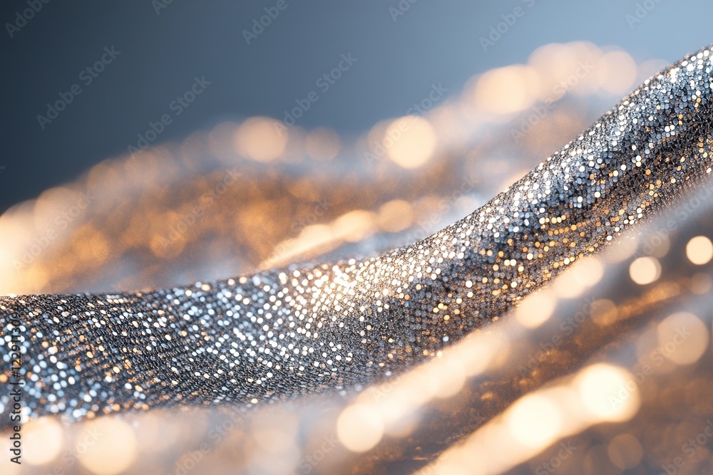 Poster a captivating display of sequins forms a dynamic swirl, showcasing their reflective surface in a mon