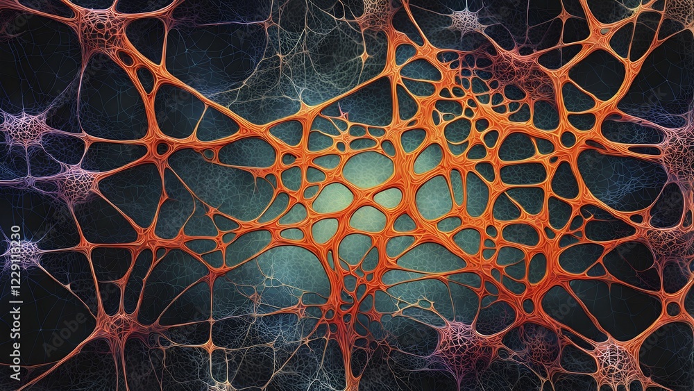 Aufkleber abstract representation of neural networks modeled after the human brain with intricate web-like pat