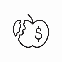 Apple fruit price icon vector sign