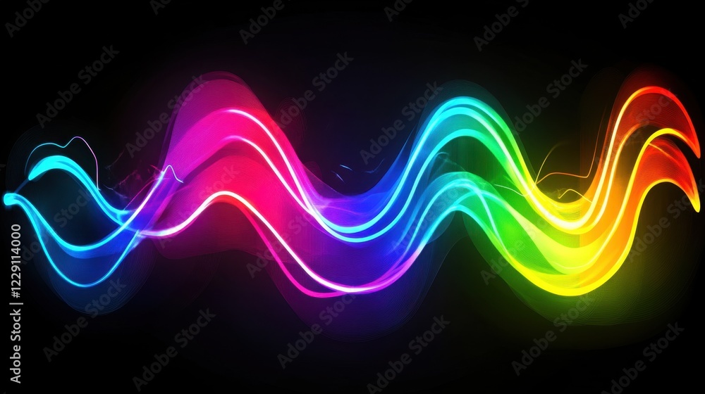 Poster A glowing concept of website traffic data represented by colorful line graphs.