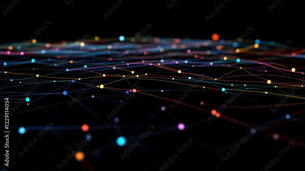 Poster a glowing concept of website traffic data represented by colorful line graphs.
