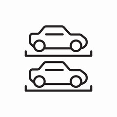Multi level car storage icon vector sign