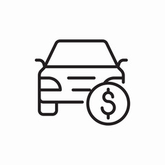 Car payment service price icon vector sign