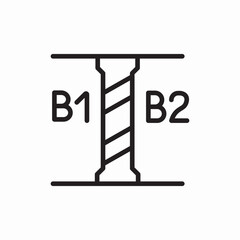 Double level parking garage icon vector sign