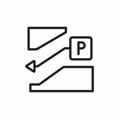 Parking garage entrance direction icon vector sign