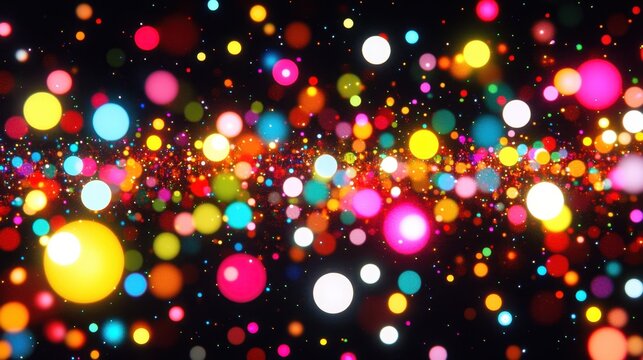 A glowing scatter plot representing audience segmentation and targeting metrics.