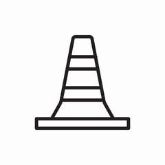 Traffic safety cone warning icon vector sign